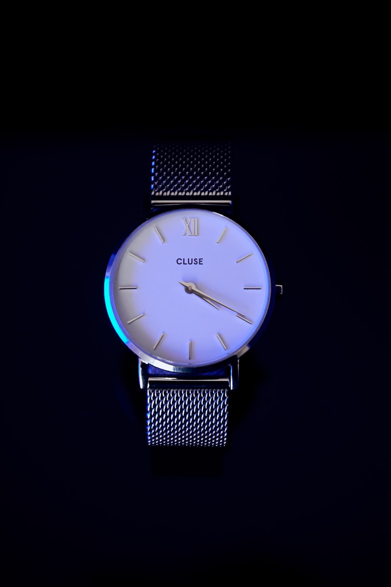 a watch with a blue face